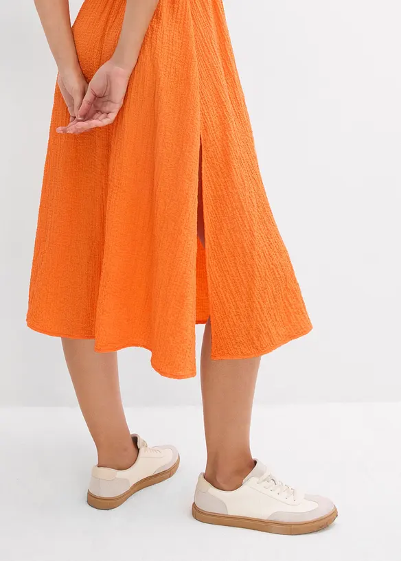 Robe midi en seersucker aérien, bonprix