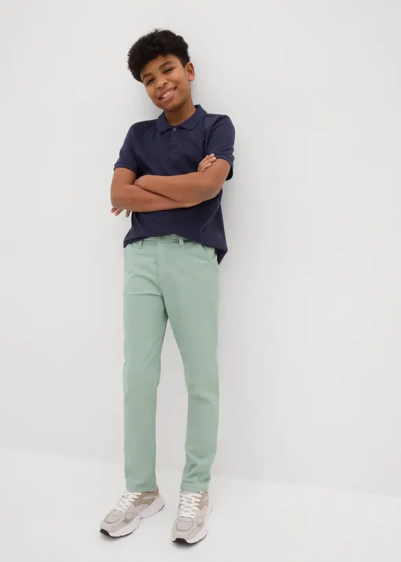 Pantalon chino en coton extensible à taille réglable, slim, bonprix