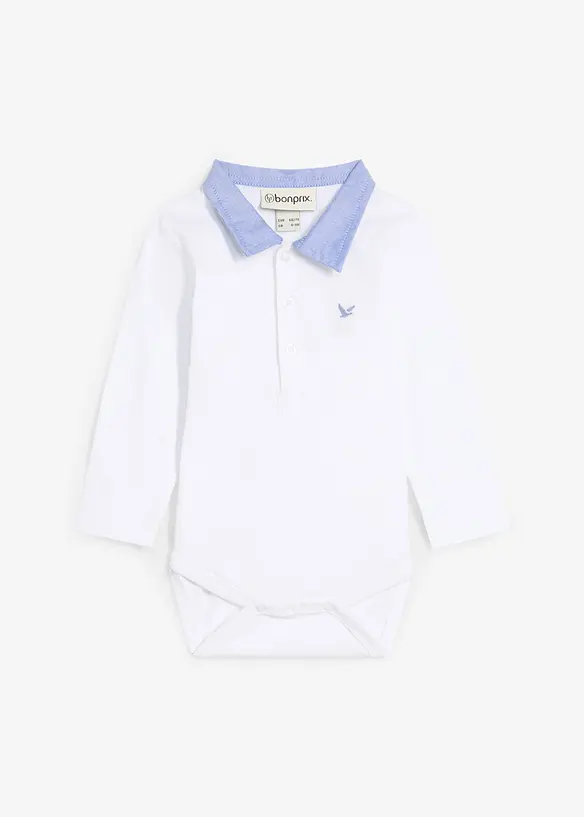 Body bébé à col chemise, 100% coton, bonprix