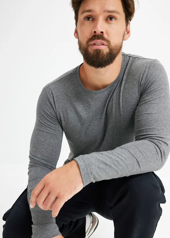 Lot de 3 T-shirts manches longues, bonprix