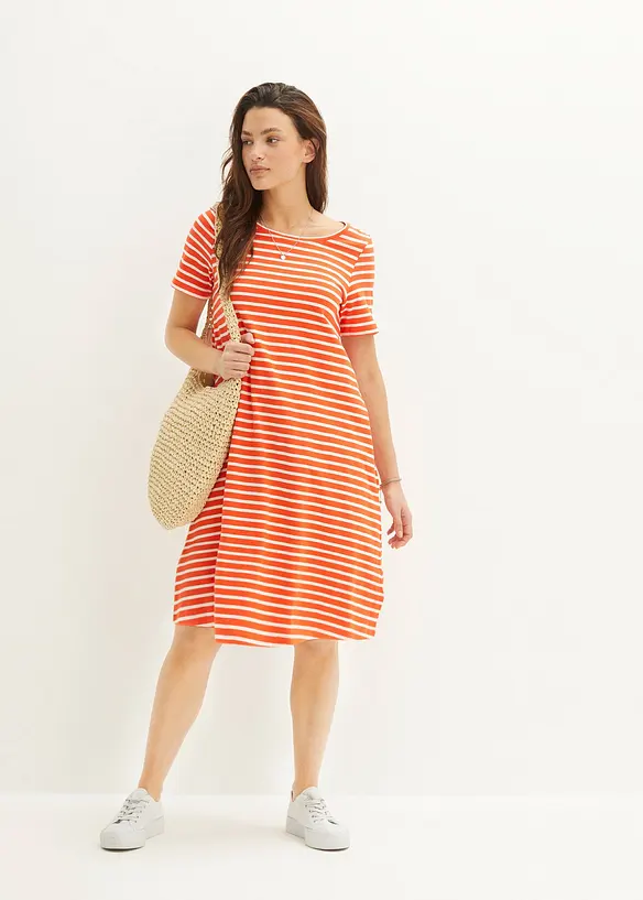 Robe fluide en coton flammé, bonprix