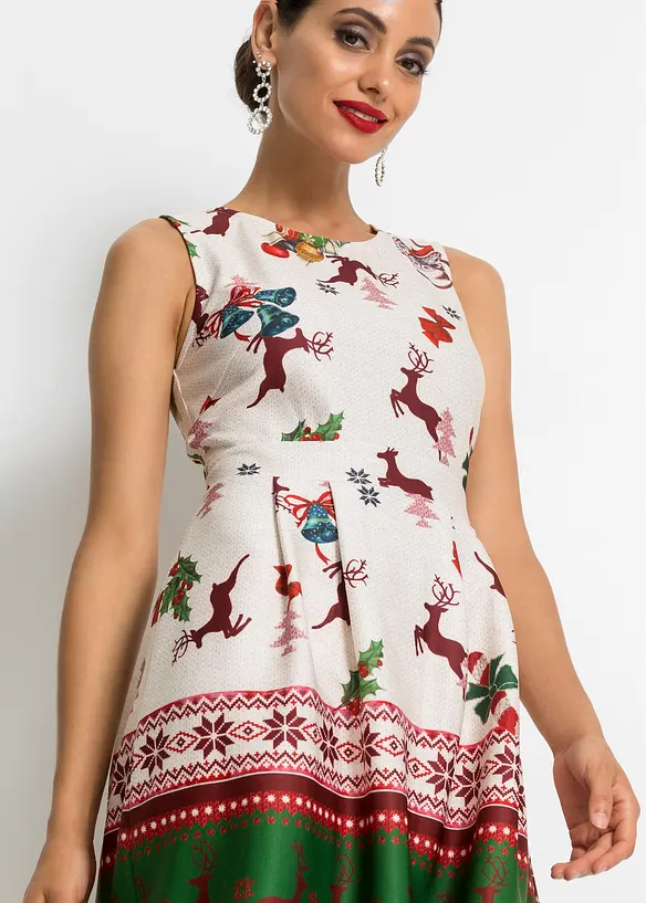 Robe fourreau en néoprène avec un motif de Noël, bonprix