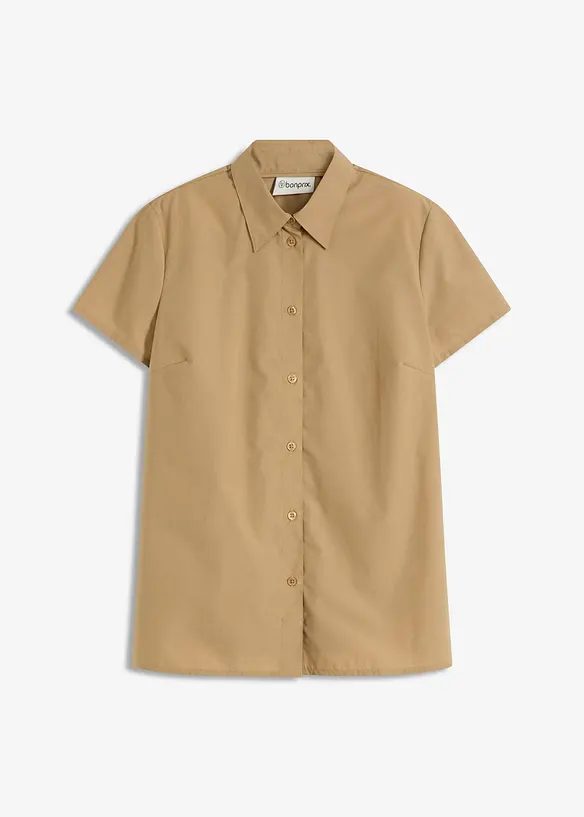 Chemisier manches courtes en popeline, bonprix