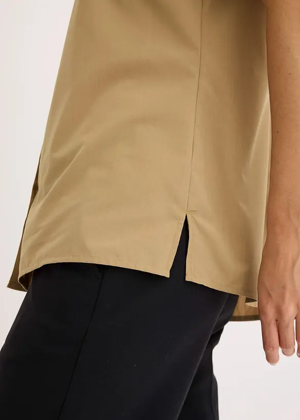 Chemisier manches courtes en popeline, bonprix