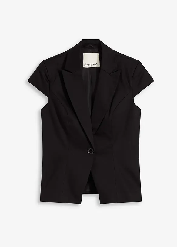 Blazer à manches courtes en satin de coton, bonprix