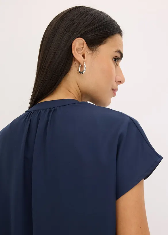 Chemisier manches courtes boutonnage invisible, bonprix