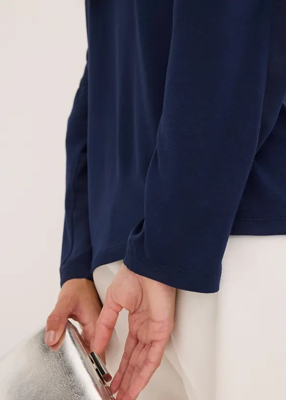 T-shirt &agrave; manches chauve-souris, empi&egrave;cement en satin, bonprix