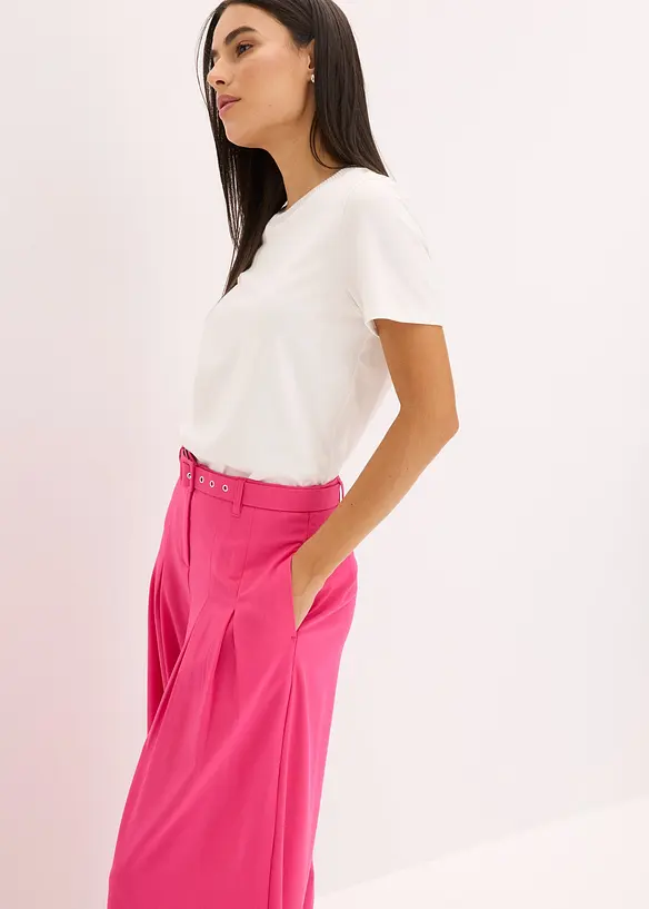 Pantalon à pinces avec ceinture (ens. 2 pces), bonprix