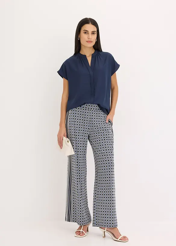 Chemisier manches courtes boutonnage invisible, bonprix