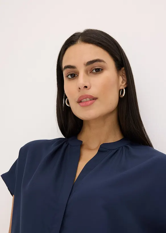 Chemisier manches courtes boutonnage invisible, bonprix