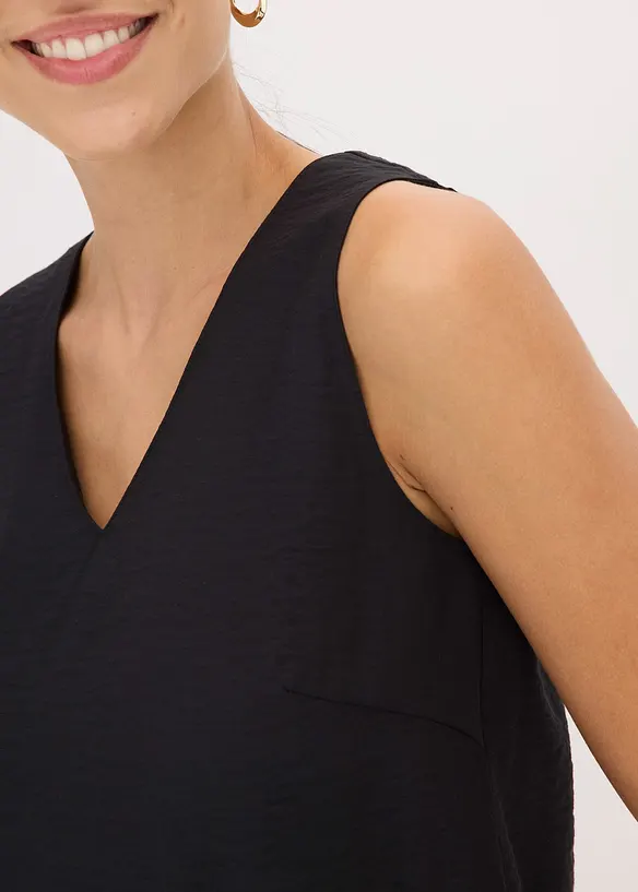 Blouse sans manches en viscose m&eacute;lang&eacute;e, bonprix