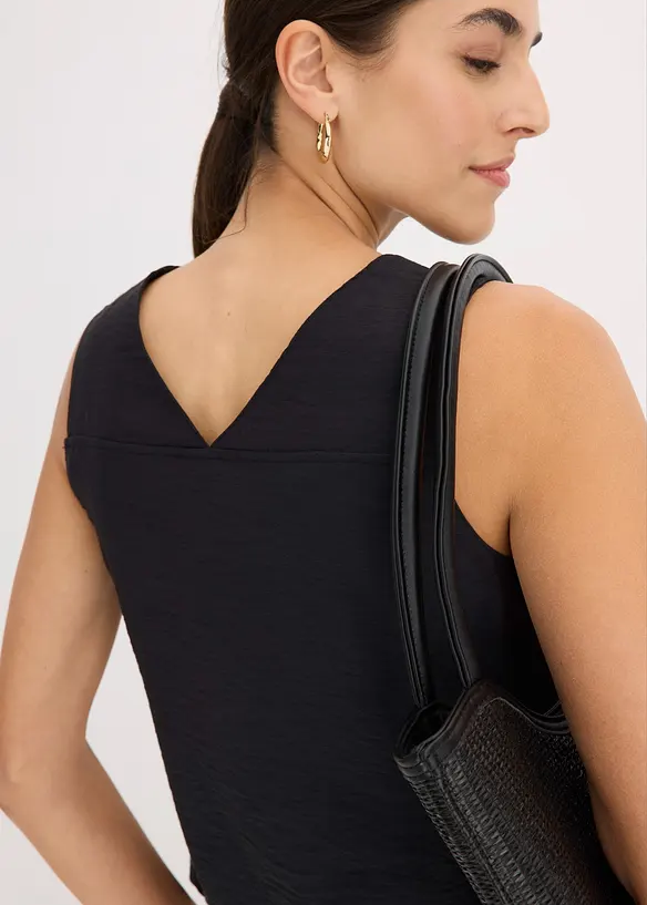 Blouse sans manches en viscose m&eacute;lang&eacute;e, bonprix