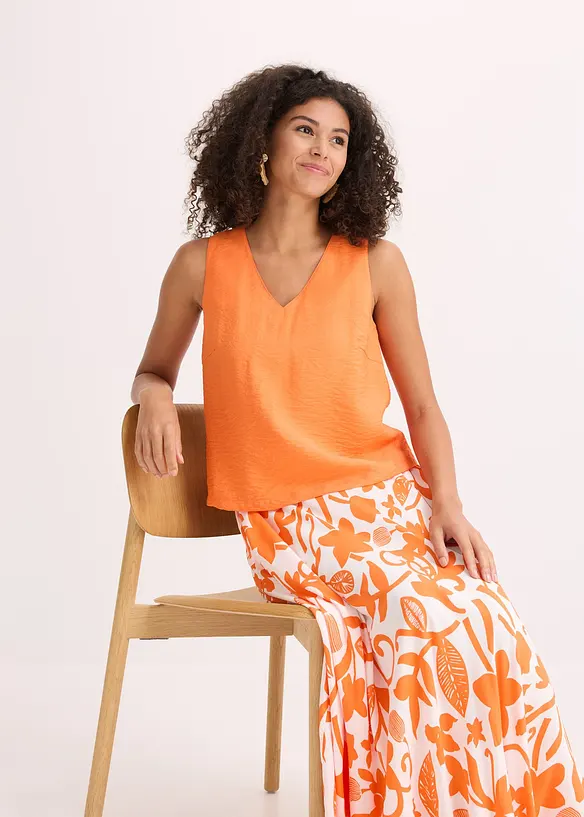 Blouse sans manches en viscose mélangée, bonprix