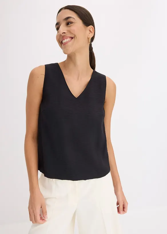 Blouse sans manches en viscose m&eacute;lang&eacute;e, bonprix