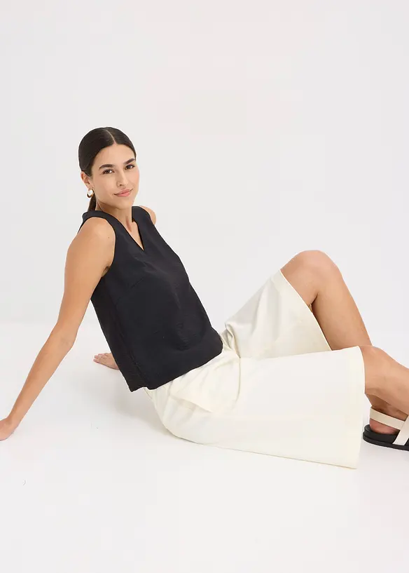 Blouse sans manches en viscose m&eacute;lang&eacute;e, bonprix