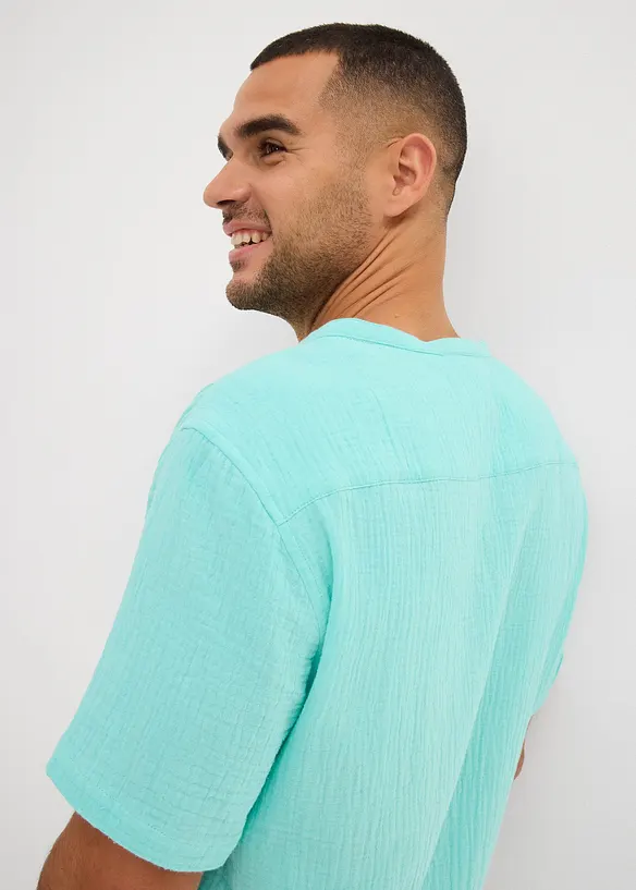 Chemise manches courtes en gaze de coton, bonprix