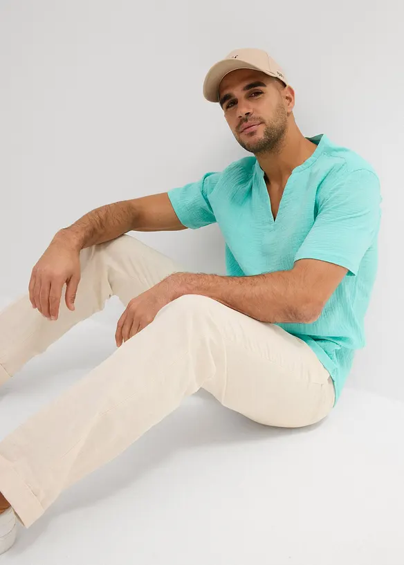 Chemise manches courtes en gaze de coton, bonprix