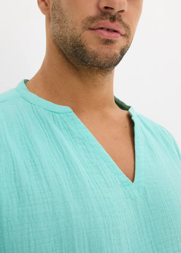 Chemise manches courtes en gaze de coton, bonprix