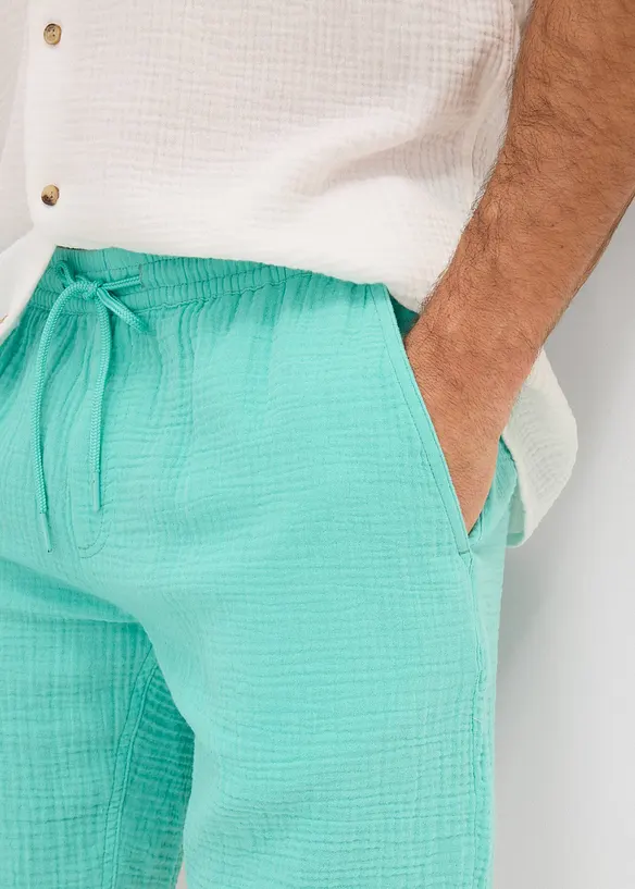 Short en gaze 100% coton, Regular, bonprix