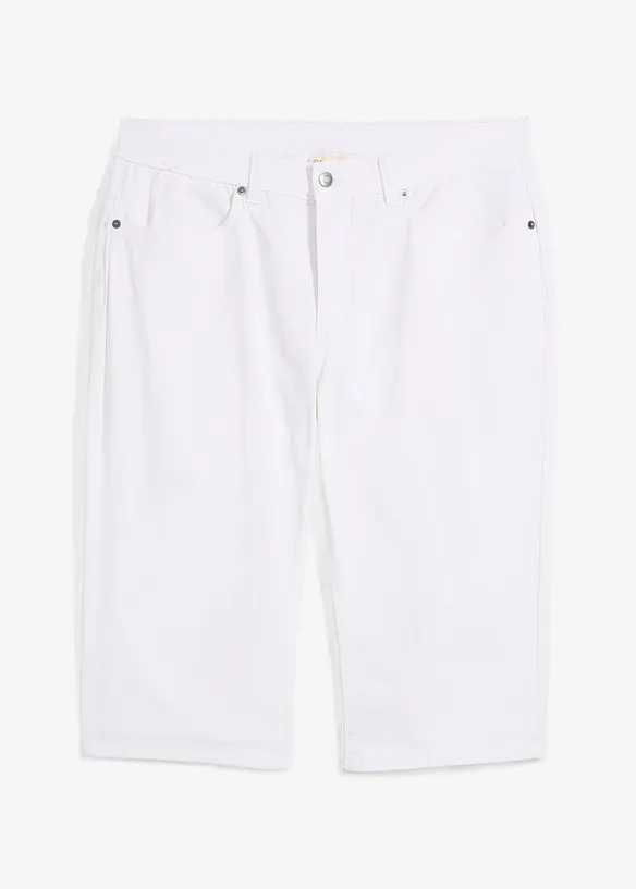 Bermuda long et léger en jean extensible, Regular, bonprix