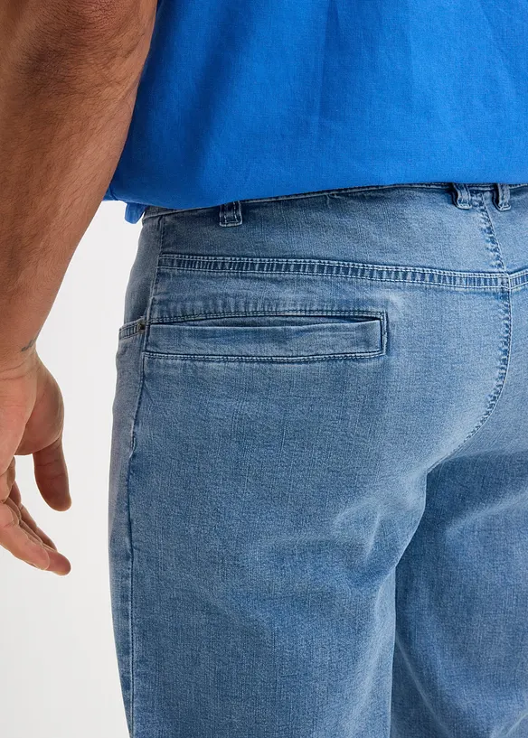 Bermuda long et l&eacute;ger en jean extensible, Regular, bonprix