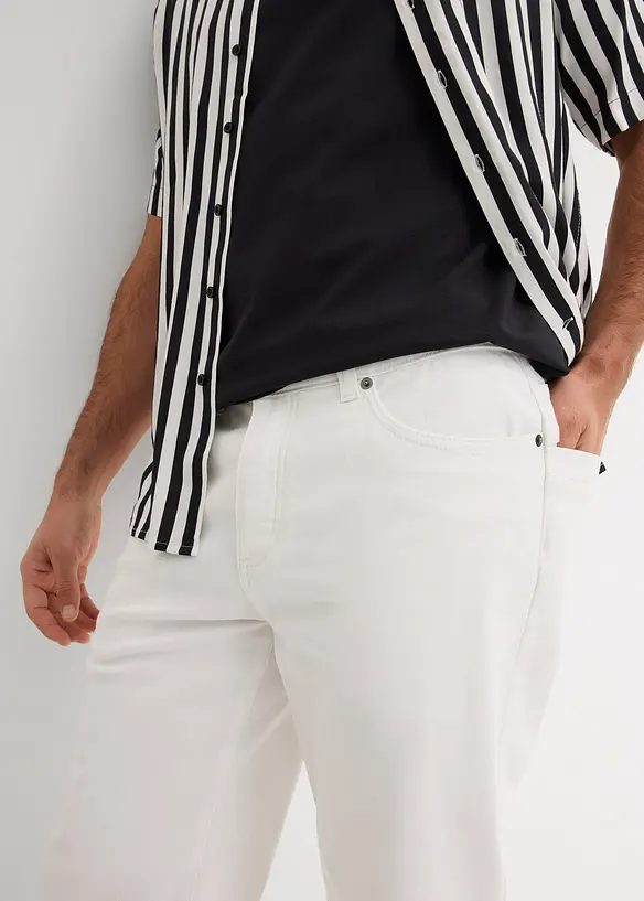 Bermuda long et léger en jean extensible, Regular, bonprix