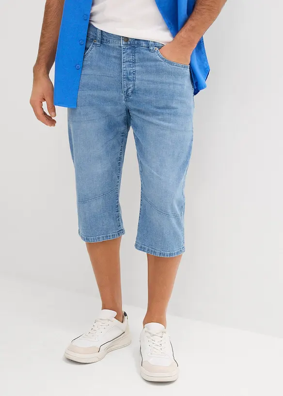 Bermuda long et l&eacute;ger en jean extensible, Regular, bonprix