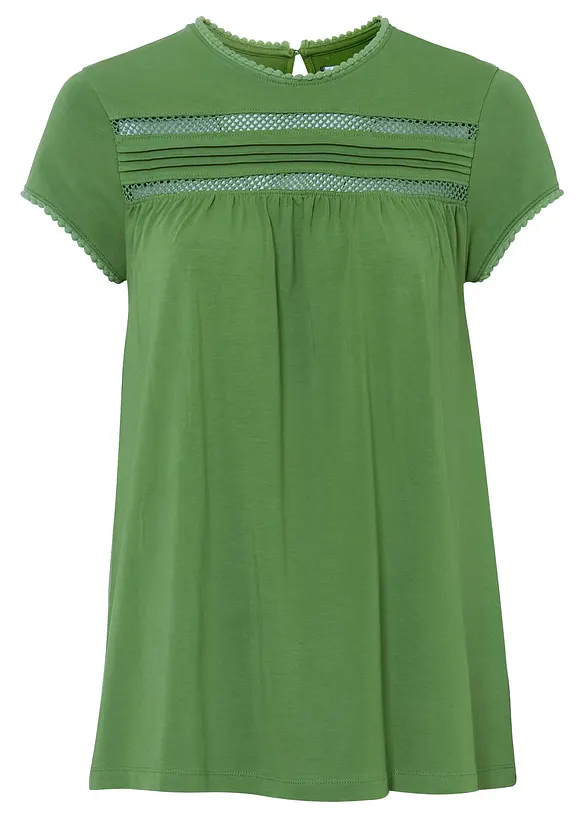 T-shirt en coton avec dentelle, bonprix