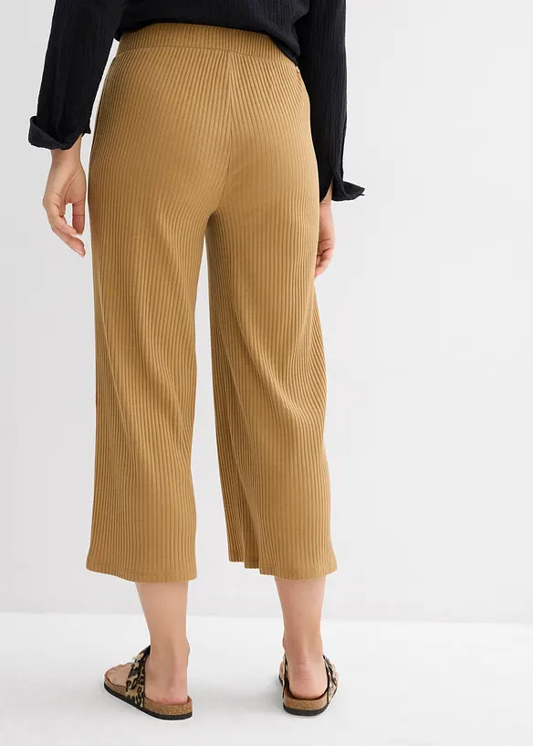 Pantalon en jersey côtelé à taille élastiquée, bonprix