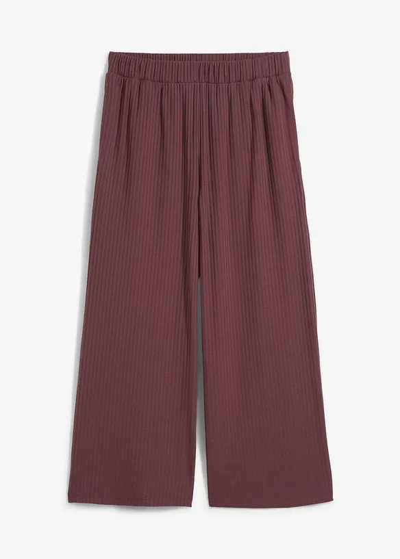 Pantalon en jersey côtelé à taille élastiquée, bonprix