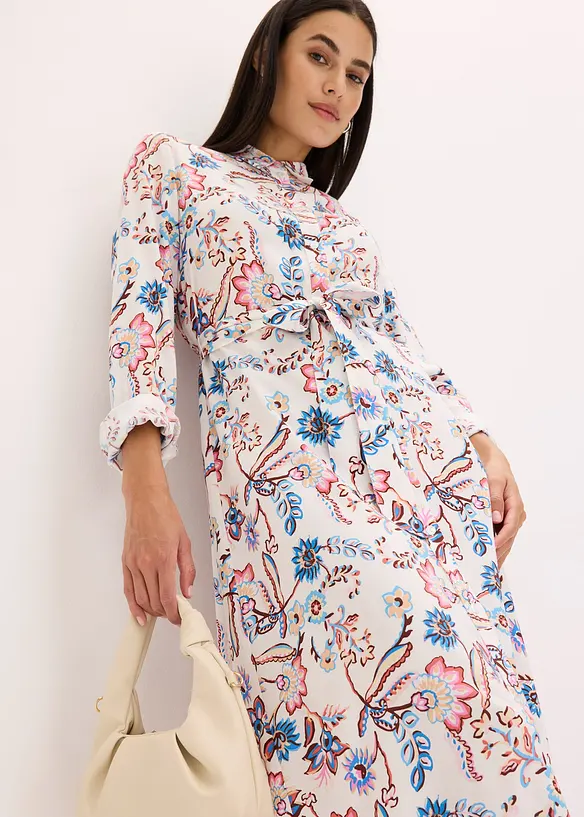 Robe-chemise imprimée en viscose fluide, bonprix