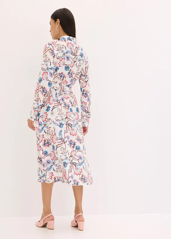 Robe-chemise imprimée en viscose fluide, bonprix