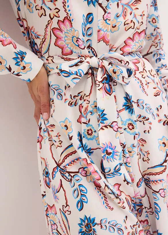 Robe-chemise imprimée en viscose fluide, bonprix