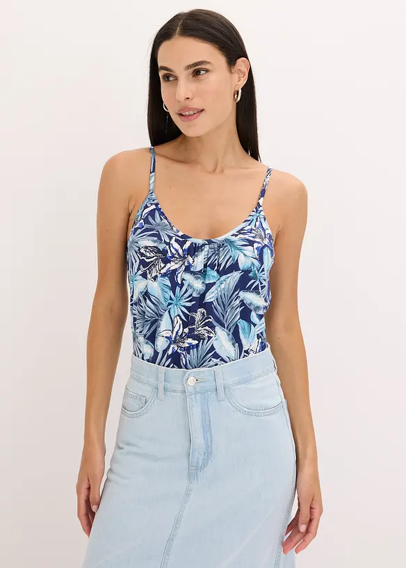 Top à fines bretelles en viscose extensible douce, bonprix