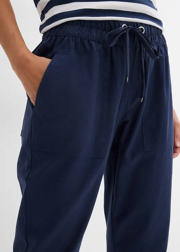 Léger pantalon jogger en lin mélangé, bonprix