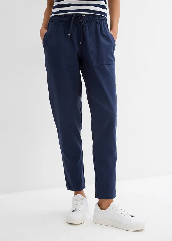Léger pantalon jogger en lin mélangé, bonprix