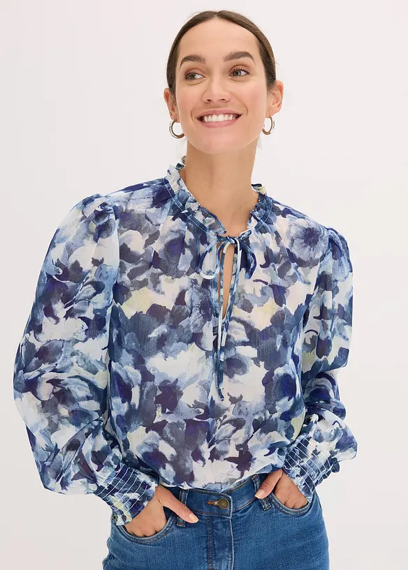 Blouse imprimée en crêpe, bonprix