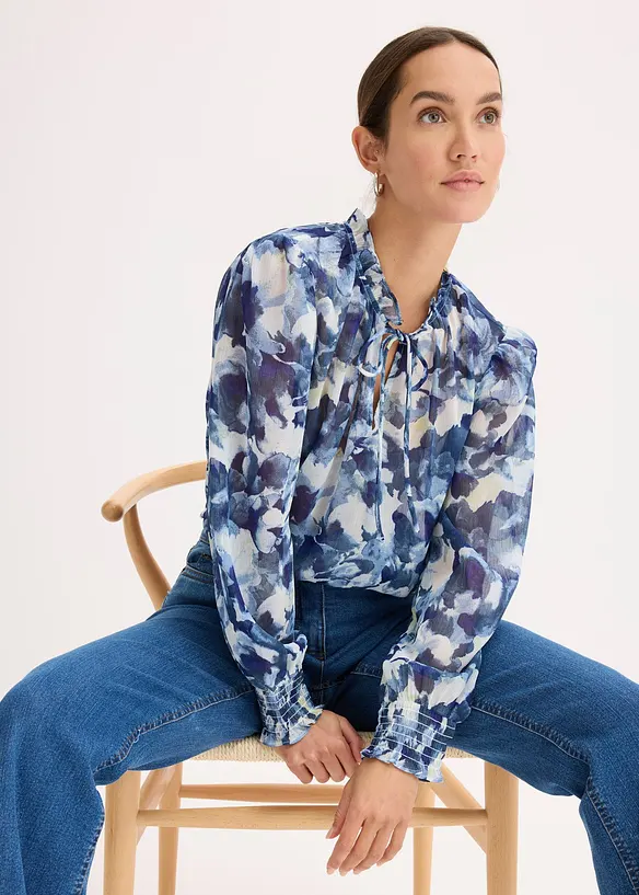 Blouse imprimée en crêpe, bonprix