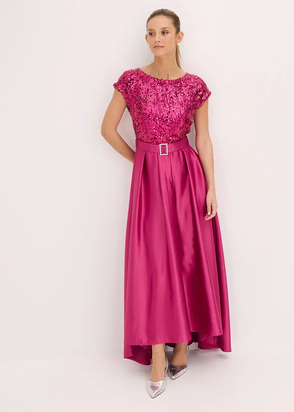 Robe de soirée en satin brillant et sequins, bonprix