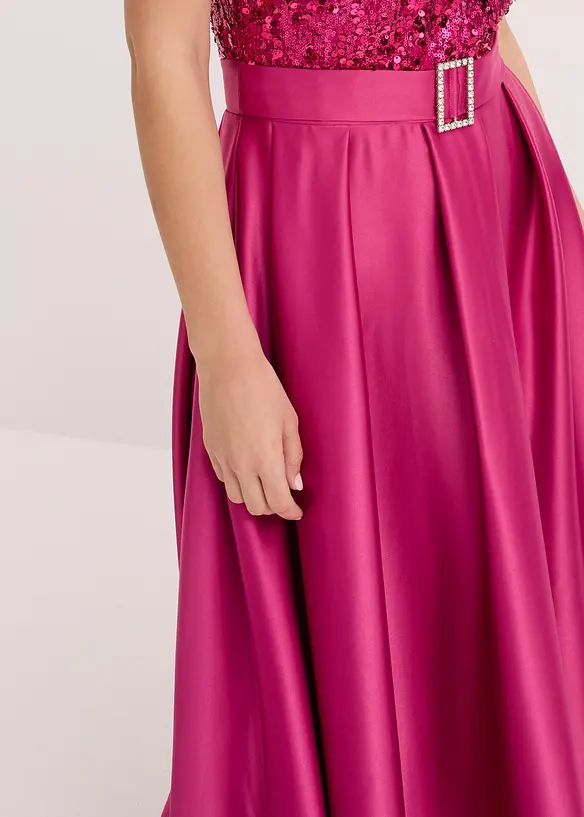 Robe de soirée en satin brillant et sequins, bonprix