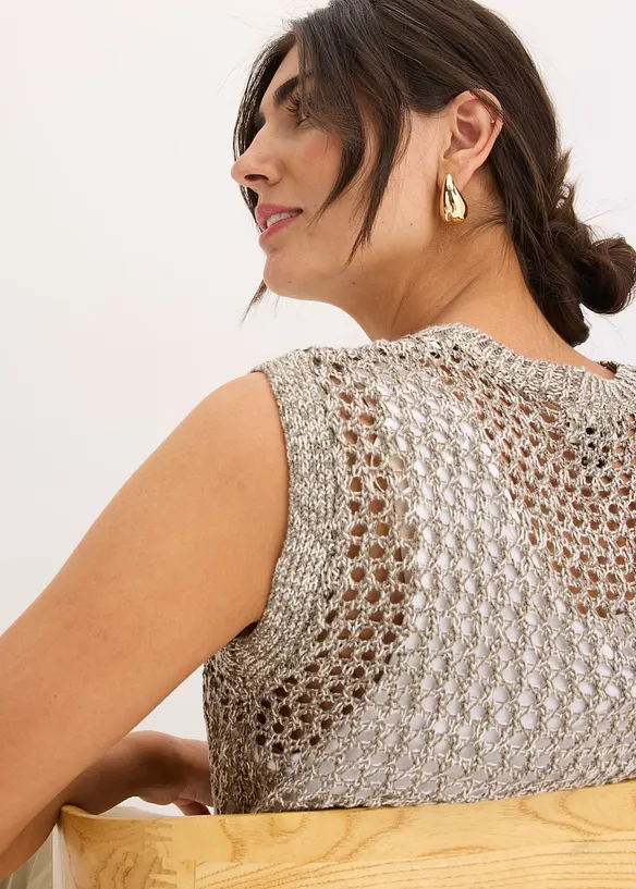 Top en grosse maille ajour&eacute;e, bonprix