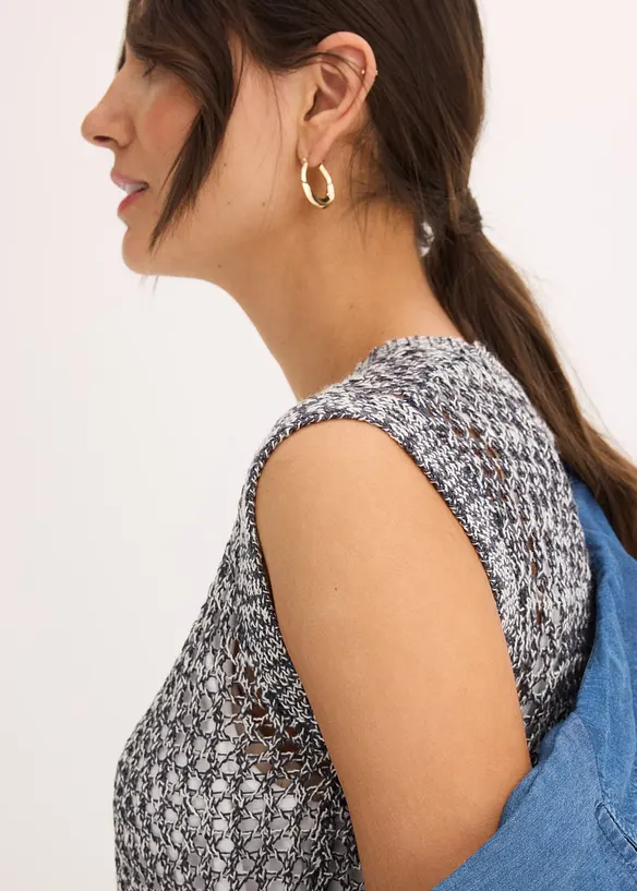 Top en grosse maille ajourée, bonprix