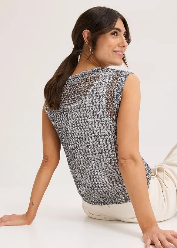 Top en grosse maille ajourée, bonprix