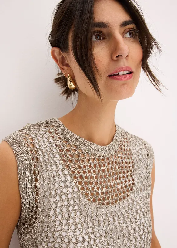 Top en grosse maille ajour&eacute;e, bonprix