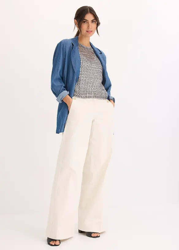 Top en grosse maille ajourée, bonprix