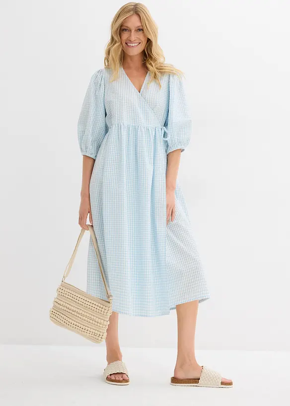 Robe portefeuille en matière texturée, bonprix