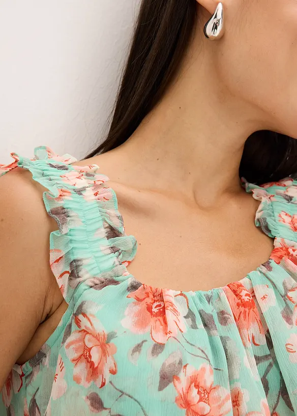 Robe imprim&eacute;e col Bardot, bonprix