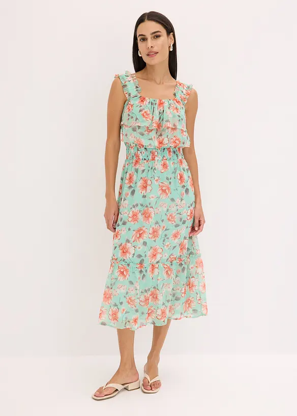 Robe imprim&eacute;e col Bardot, bonprix