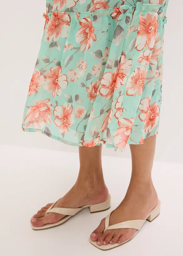 Robe imprim&eacute;e col Bardot, bonprix