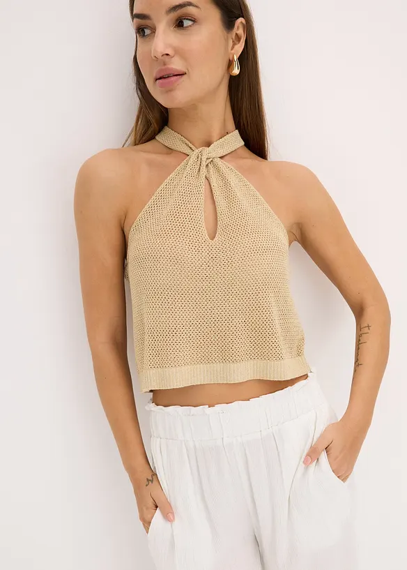 Top en maille brillante, bonprix